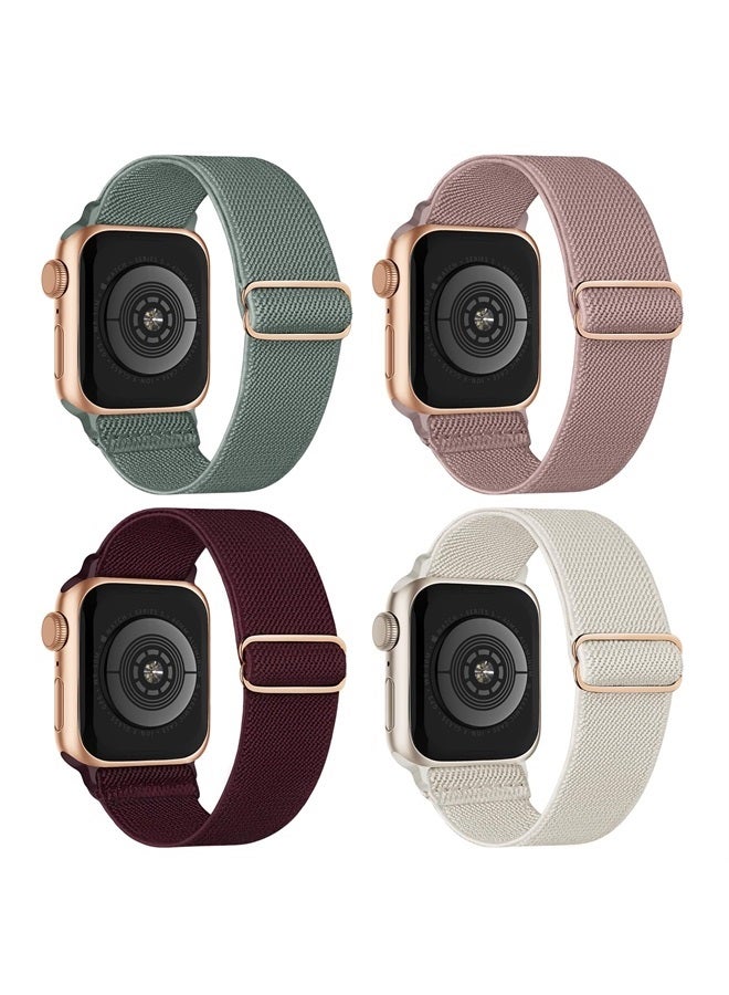 CCnutri Stretchy Nylon Solo Loop Compatible with Apple Watch Band 38mm 40mm 41mm 42mm 44mm 45mm 49mm, Adjustable Braided Sport Elastic Wristbands Women Men Straps for iWatch Series Ultra/8/7/6/5/4/3/2/1/SE - Image 1