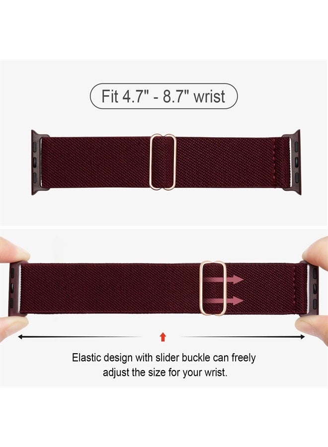 CCnutri Stretchy Nylon Solo Loop Compatible with Apple Watch Band 38mm 40mm 41mm 42mm 44mm 45mm 49mm, Adjustable Braided Sport Elastic Wristbands Women Men Straps for iWatch Series Ultra/8/7/6/5/4/3/2/1/SE - Image 2