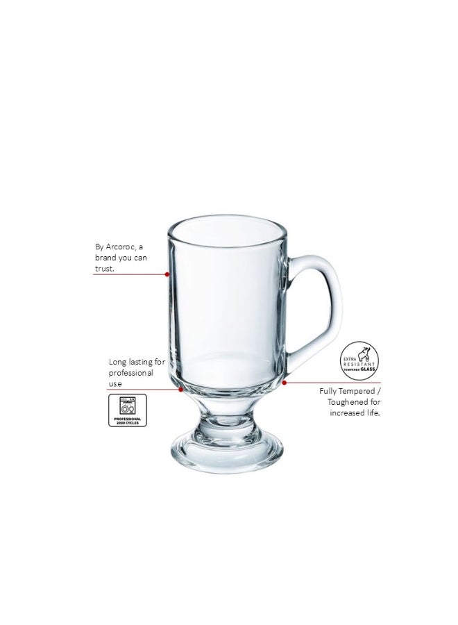 Arcoroc’s Bock Mug 29 cl Set of 6 | Premium Tempered Glass Beer & Hot Drink Mugs | Clear Transparent Footed Glasses with Ergonomic Handle | Heavy Stable Base for Bars, Cafés & Home Use | Shock & Chip Resistant | Classic European Design Made in France | Durable Barware for Beer, Tea, Coffee & Hot Beverages | Professional Glassware for Restaurants, Hotels & Daily Serving | Dishwasher Safe Tempered Glass Mug Collection - Image 4