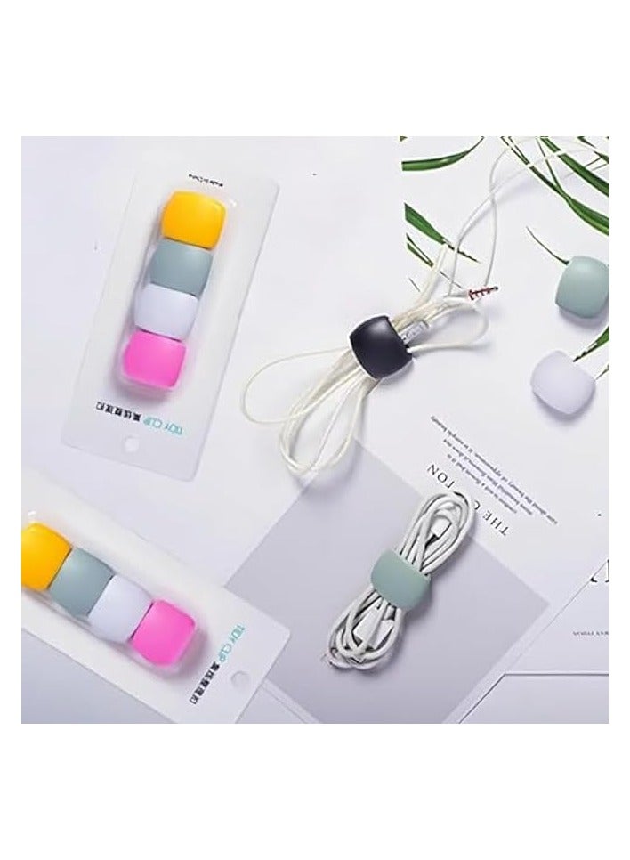 erorex 20 power cord storage clips, self-adhesive organizing clip management, USB charging cable holder, suitable for organizing desktop cables in kitchens, offices, cars, and bedside tables (5 colors) - Image 3