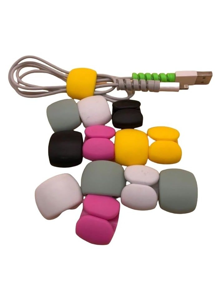 erorex 20 power cord storage clips, self-adhesive organizing clip management, USB charging cable holder, suitable for organizing desktop cables in kitchens, offices, cars, and bedside tables (5 colors) - Image 1