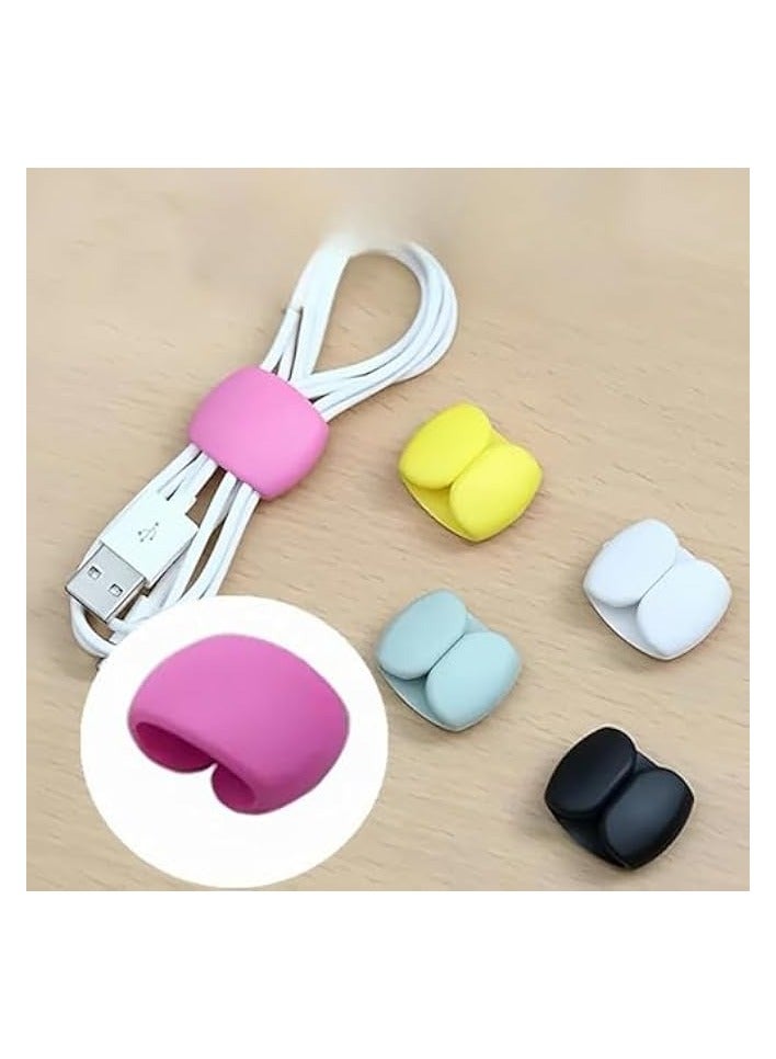 erorex 20 power cord storage clips, self-adhesive organizing clip management, USB charging cable holder, suitable for organizing desktop cables in kitchens, offices, cars, and bedside tables (5 colors) - Image 4