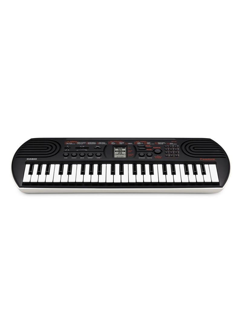 CASIO - Casiotone SA-81 Mini Keyboard for Kids  - 100 Tones - 50 Rhythms - 44 KEYS - Black, With Power Adaptor - Image 1