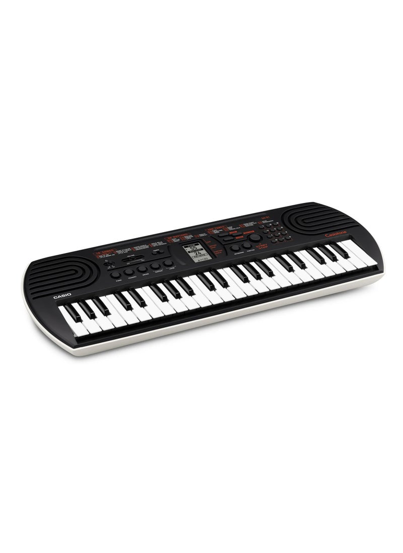 CASIO - Casiotone SA-81 Mini Keyboard for Kids  - 100 Tones - 50 Rhythms - 44 KEYS - Black, With Power Adaptor - Image 1