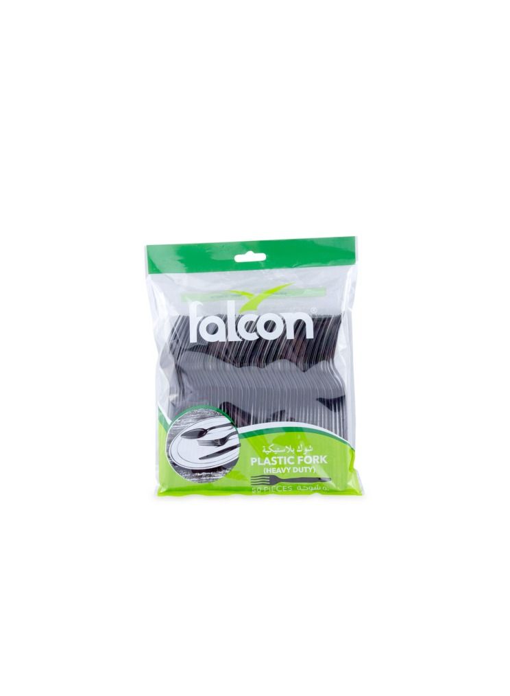 Falconpack Falcon Black Plastic Fork (1 Pack x 50 Pieces) - Image 1