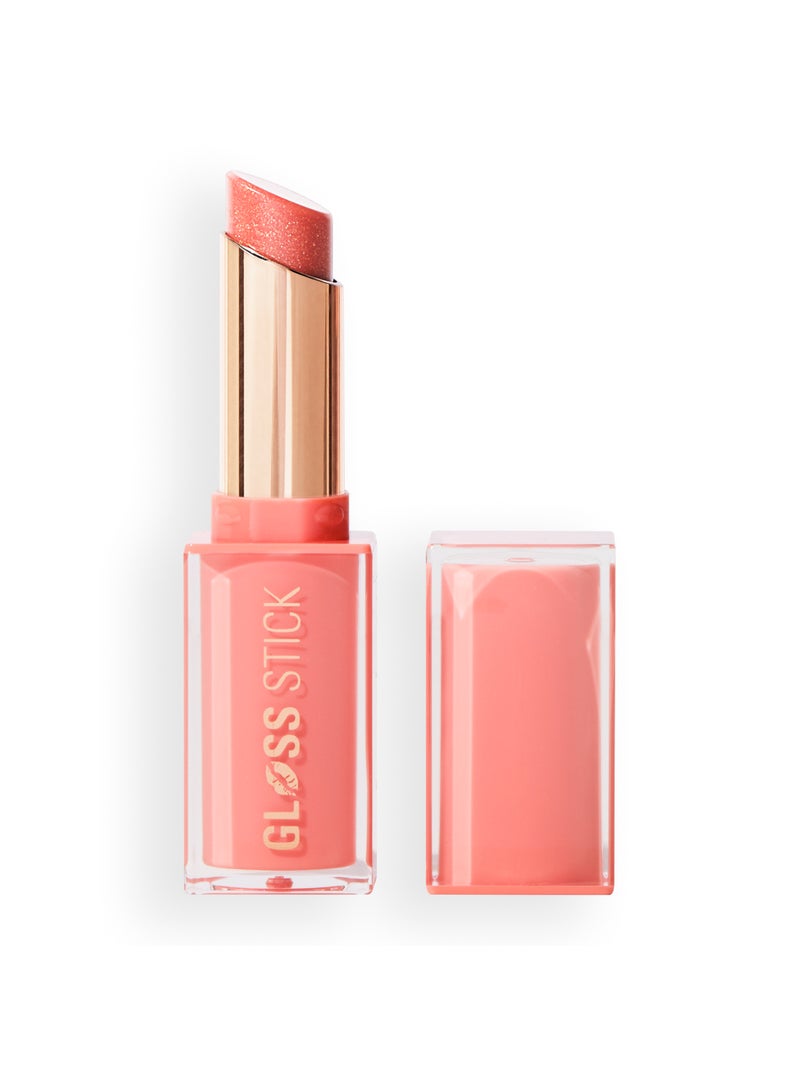 REVOLUTION Makeup Revolution Pout Shine Glossy Lipstick – Shimmer Peach Fizz - Image 2