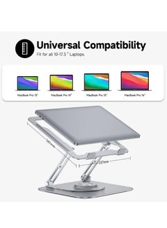 DUSALA Adjustable Laptop Stand For Desk With 360°Rotating Base, Ergonomic Laptop Riser For Collaborative Work, Portable Foldable Computer Stand Fits For All 10-17.3" MacBook, Pro/Air  - Image 2