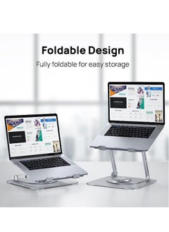 DUSALA Adjustable Laptop Stand For Desk With 360°Rotating Base, Ergonomic Laptop Riser For Collaborative Work, Portable Foldable Computer Stand Fits For All 10-17.3" MacBook, Pro/Air  - Image 5
