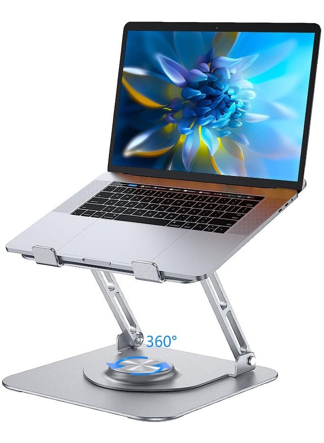 DUSALA - Adjustable Laptop Stand For Desk With 360°Rotating Base, Ergonomic Laptop Riser For Collaborative Work, Portable Foldable Computer Stand Fits For All 10-17.3" MacBook, Pro/Air - Image 1