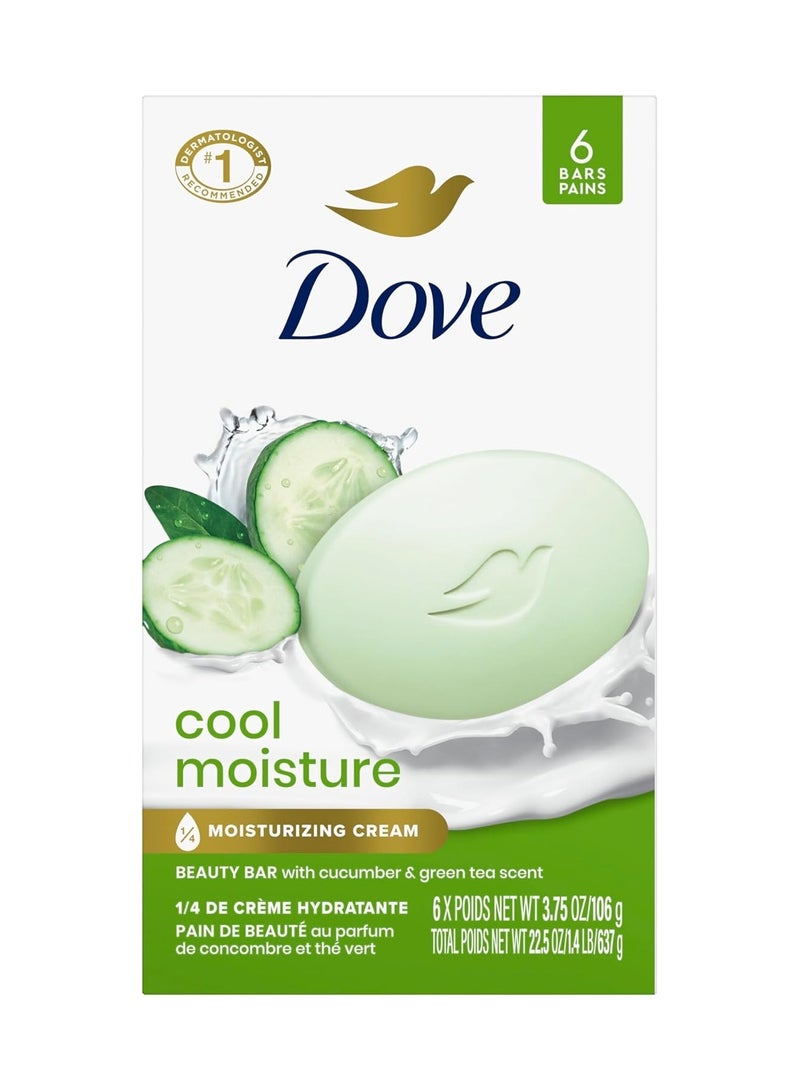 دوف صابونة دوف جو فريش كول مويستشر المرطبة للبشرة للجنسين، 6 × 4 أونصة