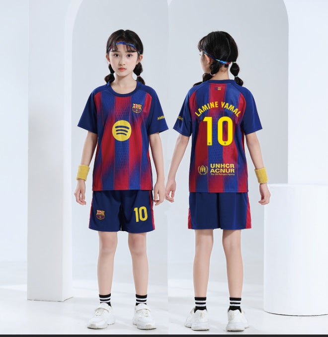 2526 New Children''s Football Suit Jersey Boys and Girls Primary and Secondary School Sports Suit with Star - Image 1