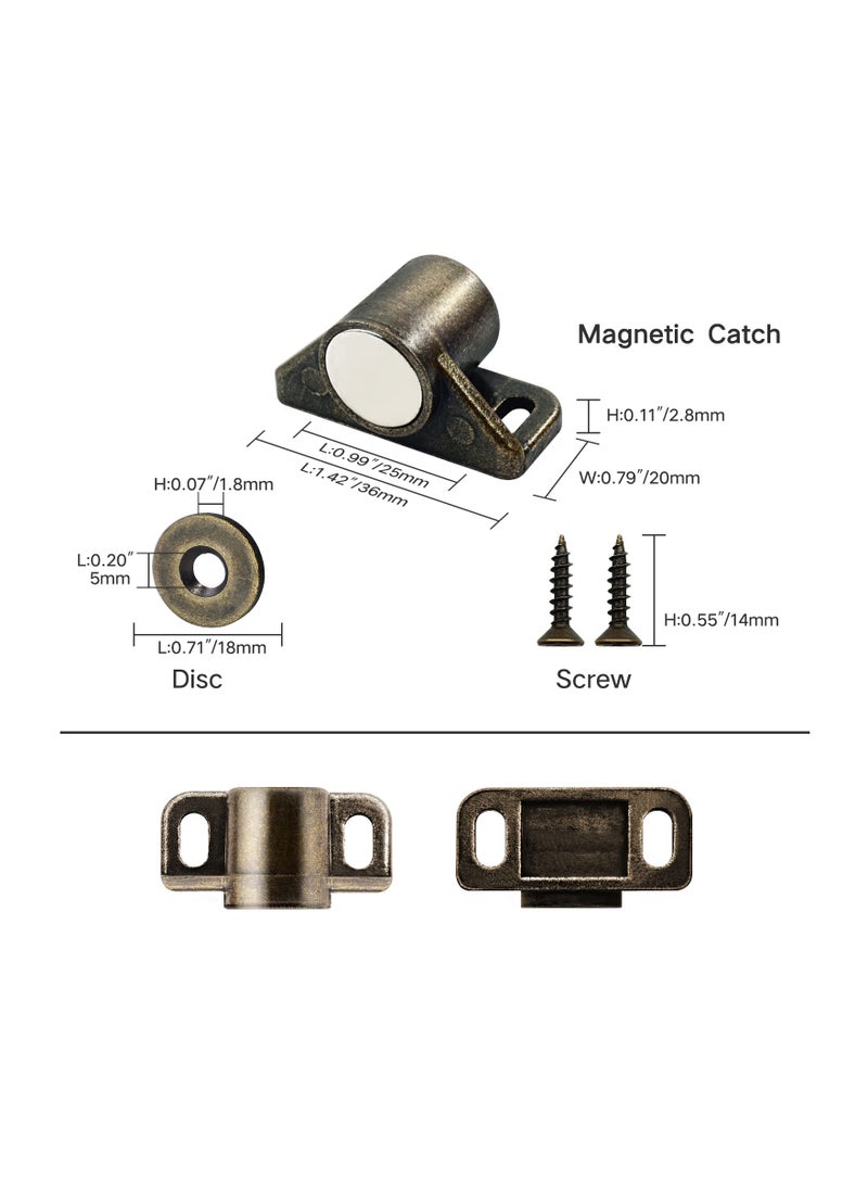 SYOSI 8 Pack Magnetic Cabinet Latch and Catches Strong Magnets for Kitchen Doors Heavy Duty for Closure Closet Door Magnet Cabinet Latch for Cupboard Closer Door Closing Bronze  - Image 4