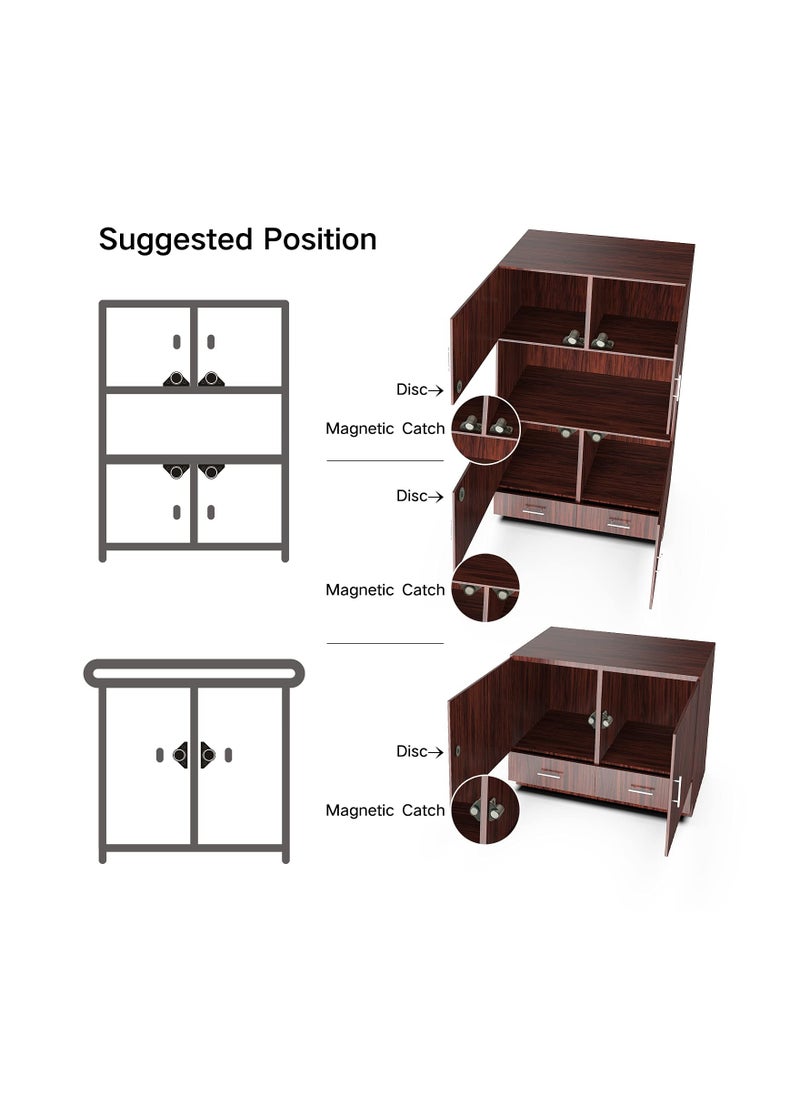 SYOSI 8 Pack Magnetic Cabinet Latch and Catches Strong Magnets for Kitchen Doors Heavy Duty for Closure Closet Door Magnet Cabinet Latch for Cupboard Closer Door Closing Bronze  - Image 3