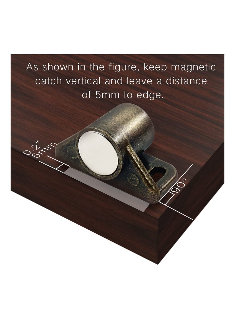 SYOSI 8 Pack Magnetic Cabinet Latch and Catches Strong Magnets for Kitchen Doors Heavy Duty for Closure Closet Door Magnet Cabinet Latch for Cupboard Closer Door Closing Bronze  - Image 5