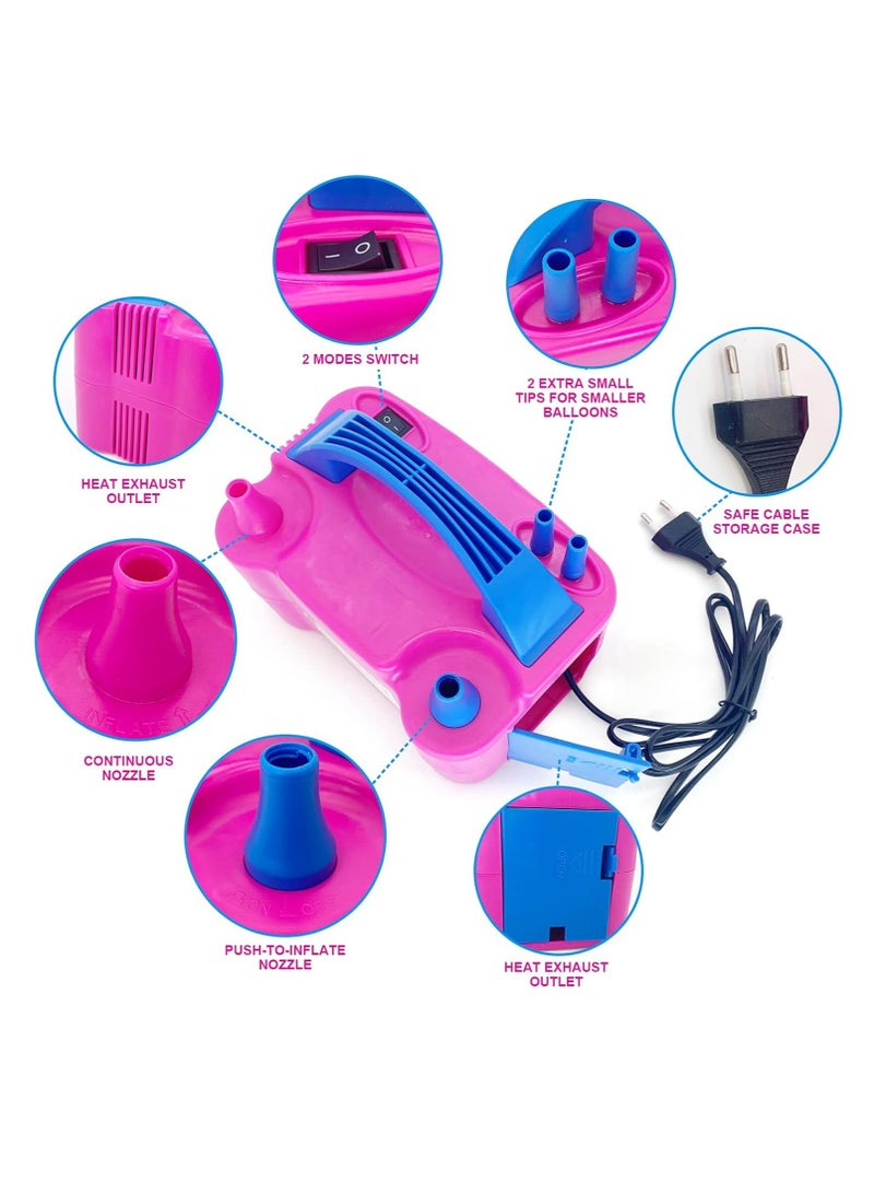 Meetion Electric Balloon Pump, Portable Balloons Air Pump for Balloon Arch, Balloon Garland, Party Decorations, Kids Birthday, Baby Shower, Party Supplies & Decorations, Pink - Image 2