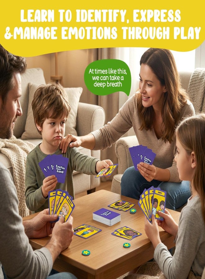 HugHush Faces & Feelings Go Fish Card Game Social Emotional Learning Activities for Kids Ages 6+,Learn to Identify Various Moods, Cartoon Faces Emotions Social Skills Games for Home, Therapy & Classroom Use - Image 5