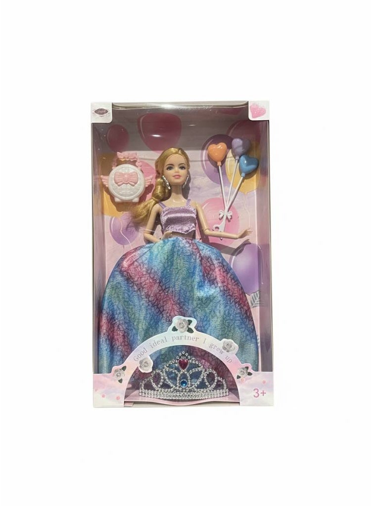 Beauty Sweet Princess Fashion Doll with Floral Dress & Accessories