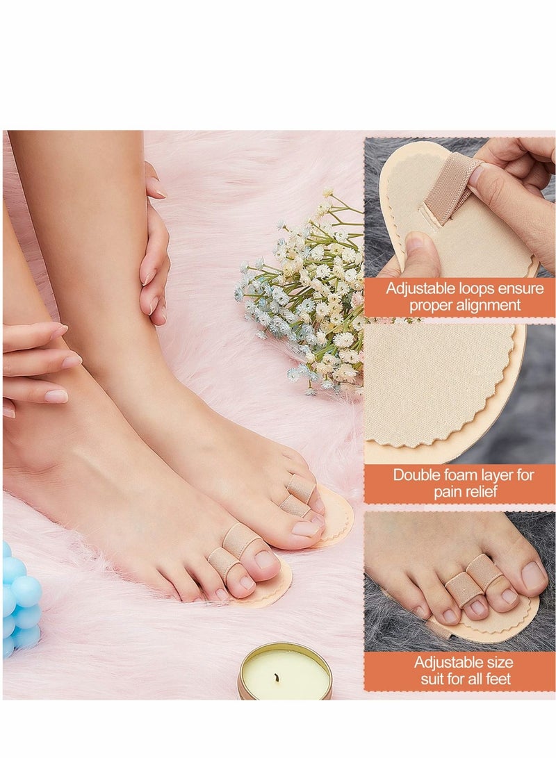 Excefore Toe Straightener, 6 Pieces Double, Hammer Splint Corrector Separators for Crooked Relieving Foot Pain, Claw and Overlapping Toes, Pressure, Discomfort (Beige) - Image 3