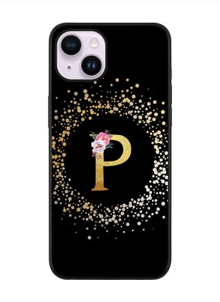 Rugged Black edge case for Apple iPhone 14 Plus, Soft Flexible Phone case Custom Monogram Initial Letter Floral Pattern Alphabet - P (Black) - pzsku/Z768F671A7C070CAE5107Z/45/_/1704954887/c952631a-4399-45b4-82b1-def2b4fe6a08