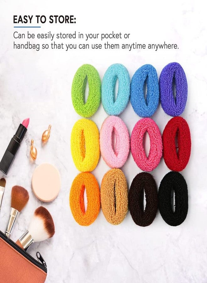 RECTYO GALLERY Thick Cloth Hair Elastics Hair Bands 5cm Width Ponytail Holders Hair Scrunchies for Women Girls Nonslip 12-Pack - Image 3