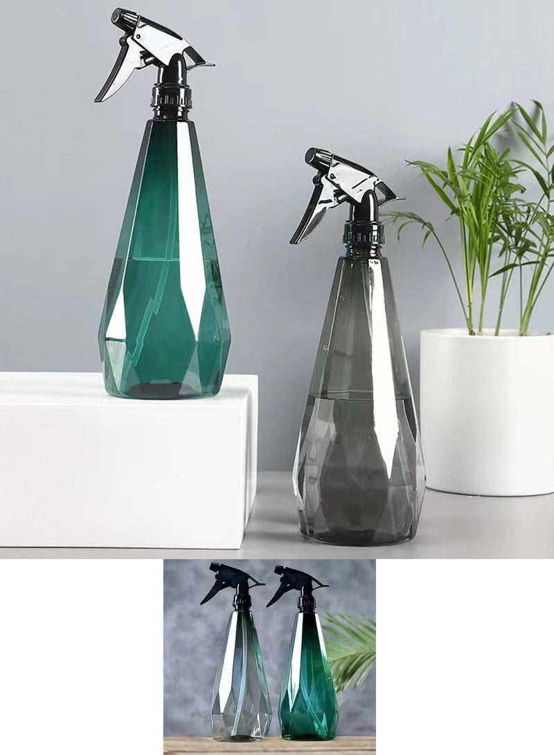 Qiccijoo Spray Bottles 2 Pack 1L/34oz Empty Plastic Spray Bottles for Cleaning,Hair,Solutions,Plants, Pets, Squirt Bottle Adjustable Fine Mist to Stream (Green & Grey) - Image 5