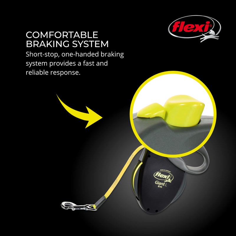 FLEXI Giant Tape Retractable Dog Leashes for Large Dogs Upto 110 lbs. â€“ 26 ft., Black | Tangle Free Pet Walking Leash with One-Handed Brake, Pause, Lock | German Quality Product - Image 5