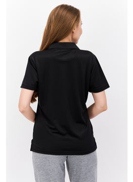 Rhode Island Women Sportswear Fit Short Sleeve Training Polo Shirt, Black  - Image 3