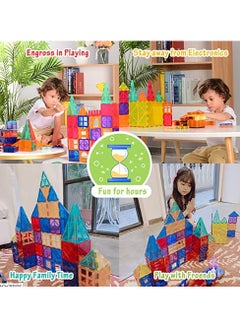 KASTWAVE 120Pcs Magnet Toys Kids Magnetic Building Tiles, 3D Magnetic Blocks Preschool Building Sets Educational Toys for Toddlers Boys and Girls  - Image 5