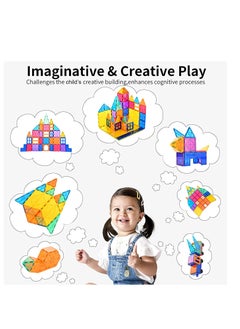 KASTWAVE 120Pcs Magnet Toys Kids Magnetic Building Tiles, 3D Magnetic Blocks Preschool Building Sets Educational Toys for Toddlers Boys and Girls  - Image 4