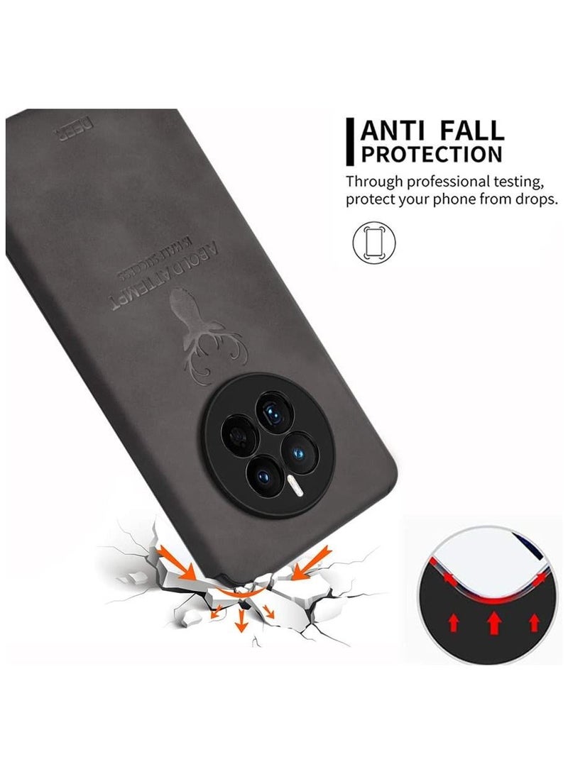 Deer Case Compatible with Huawei Mate 50 Pro Ultra-Thin Matte Leather Back Case Silicone Soft Edge Shockproof Full Body Protective Cover Case for Mate 50 Pro - Image 2