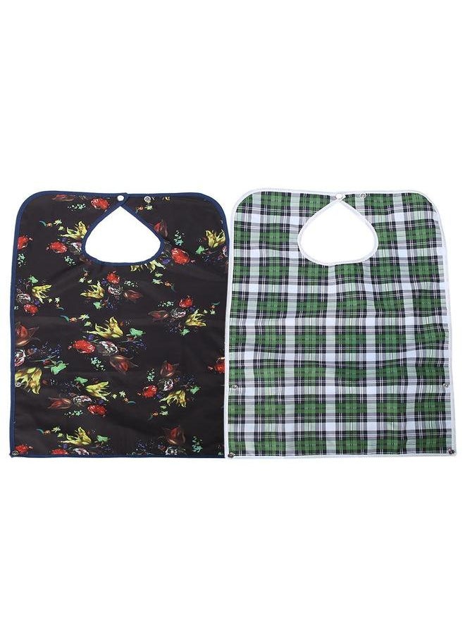 Thoraya Adult Waterproof Mealtime Bib Double Layer Elder Dinning Clothes Protector Blue  - Image 1