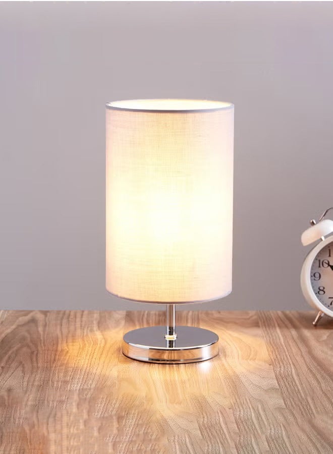 Home Box Fabric Table Lamp Desk Lamp Night Lamp USB Rechargeable Small Bedside Lamp Modern Vintage Style Table Lamp Solid Metal Base Home Bedroom Living Room Office Warm lightning Chrome 13x26cm - Image 3
