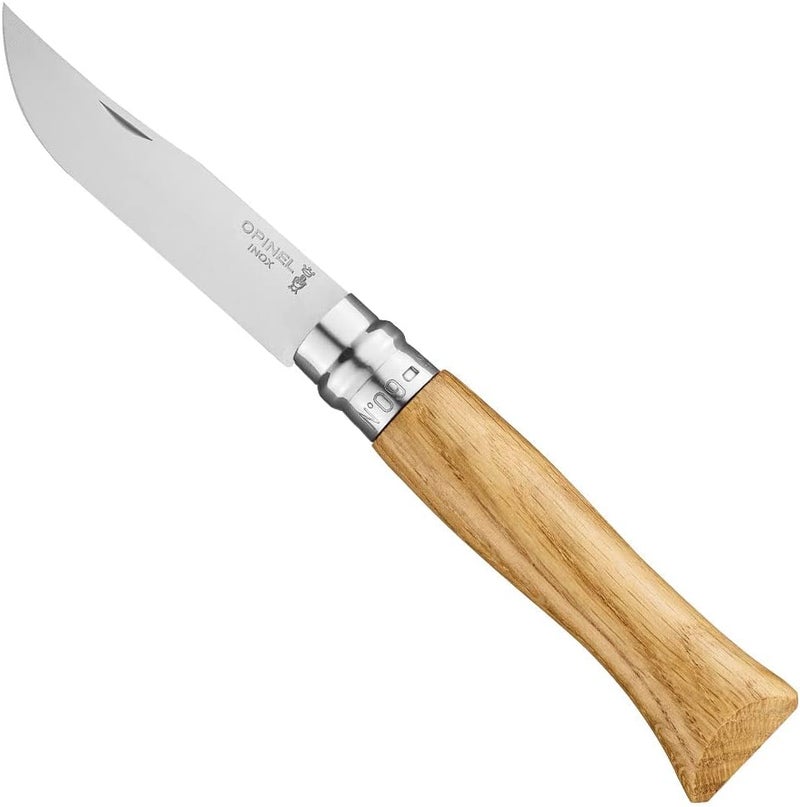 Opinel No.06-No.09 Premium Woods, Stainless Steel Folding Pocket Knife, Made in France (No.09/Oak) - Image 1