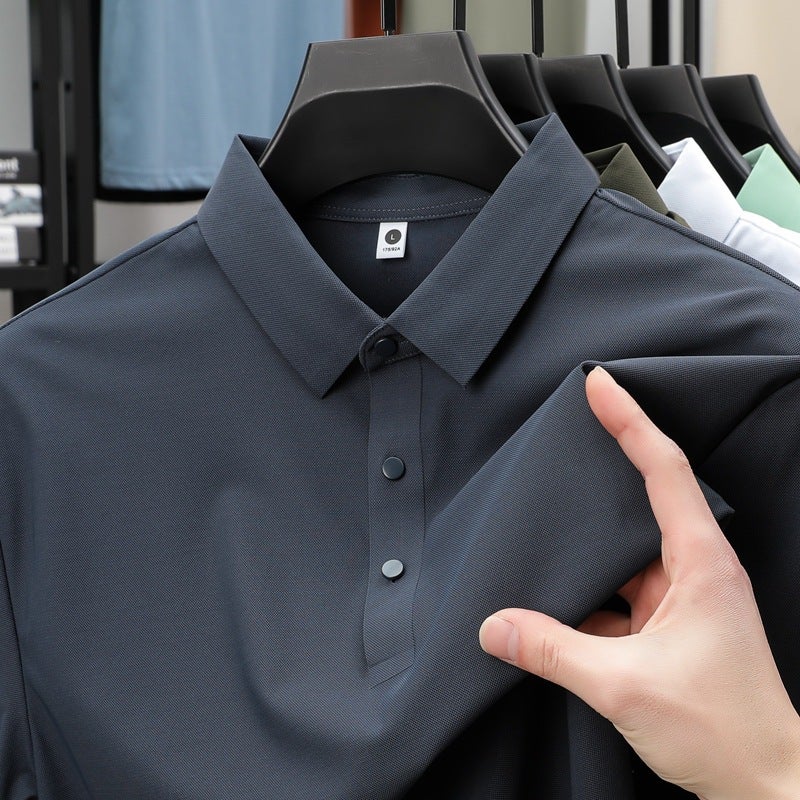Men's Short Sleeve Business Casual Stretch Wrinkle-Free Polo Shirt - Image 2