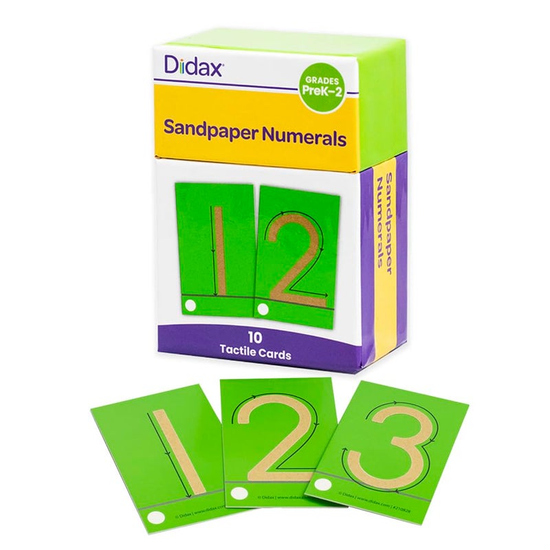 Didax Sandpaper Numerals - Tactile Learning Cards for Early Math Skills - Image 1