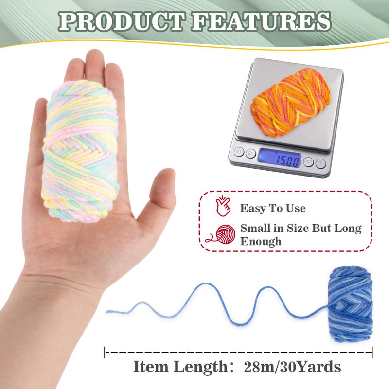 MAQIHAN Ombre Yarn - 10 Pack x 15g Yarn Cotton Multi Colored with Vibrant Colors Soft Color Changing Ideal for Knitting and Crocheting Crafts, Suitable for Beginners - Image 5