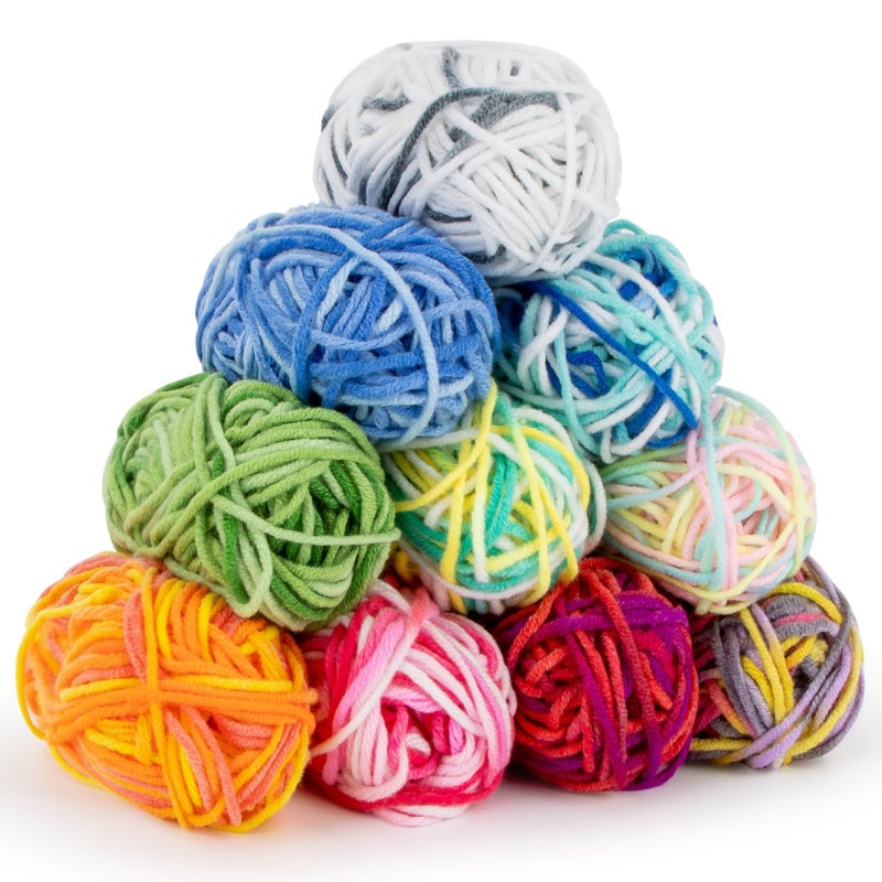 MAQIHAN Ombre Yarn - 10 Pack x 15g Yarn Cotton Multi Colored with Vibrant Colors Soft Color Changing Ideal for Knitting and Crocheting Crafts, Suitable for Beginners - Image 1
