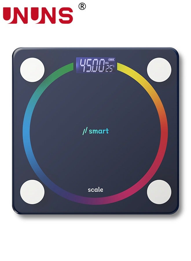 UNUNS Smart Weight Scale,Bathroom Scale,Invisible-Backlit Screen Digital Body Weight Scale,Scratch Resistant Accurate Glass Scale,Up To 400 Pounds,Blue  - Image 1