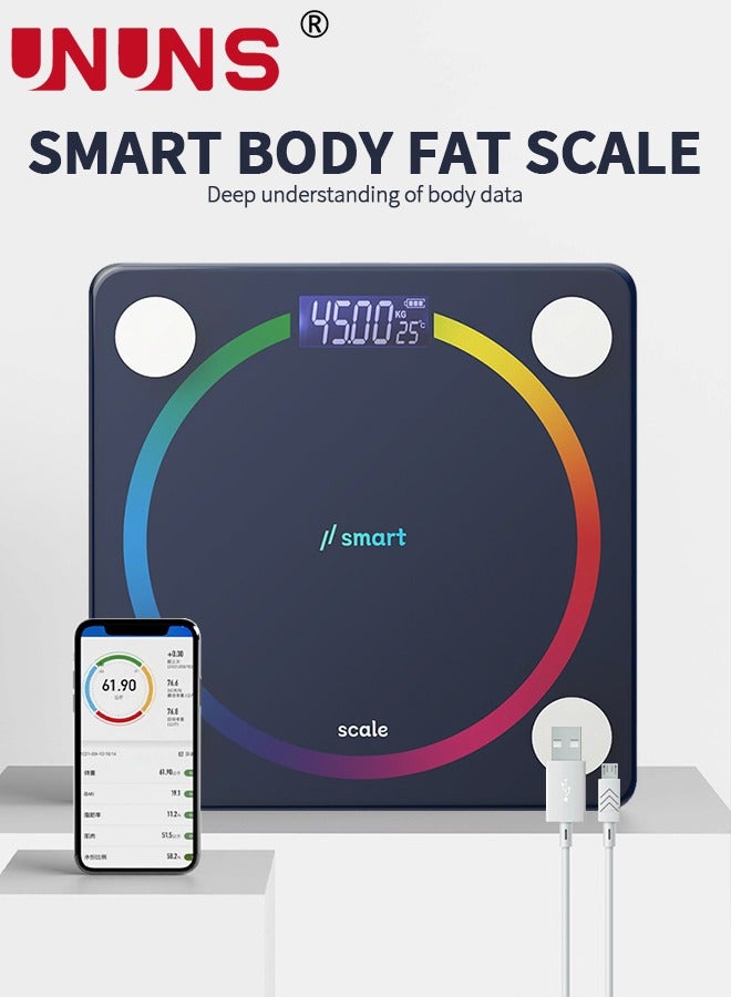 UNUNS Smart Weight Scale,Bathroom Scale,Invisible-Backlit Screen Digital Body Weight Scale,Scratch Resistant Accurate Glass Scale,Up To 400 Pounds,Blue  - Image 2