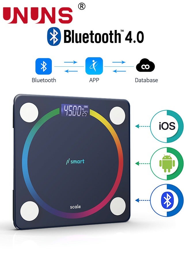 UNUNS Smart Weight Scale,Bathroom Scale,Invisible-Backlit Screen Digital Body Weight Scale,Scratch Resistant Accurate Glass Scale,Up To 400 Pounds,Blue  - Image 3
