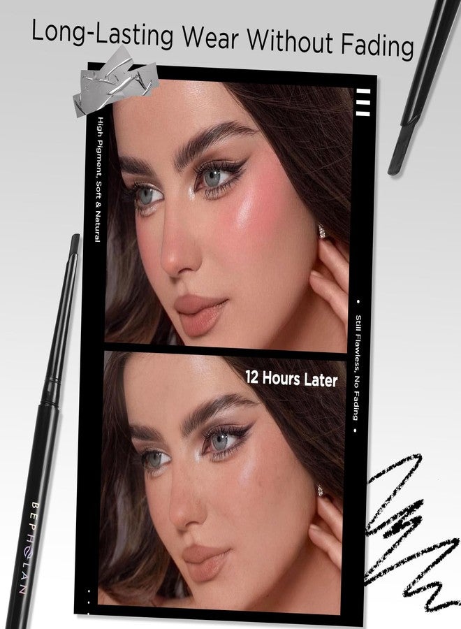BEPHOLAN Black Eyeliner Pencil, Waterproof Eyeliner Pen D-Tip Precision Smudge Proof Long Lasting Eye Liner Beginner Friendly Ideal for Waterline & Daily Eye Makeup - Image 4