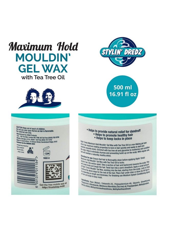 Stylin Dredz Mouldin' Gel Wax With Tea Tree Oil - Twist N Lock - Maximum Hold (500 Ml, Single) - Image 2