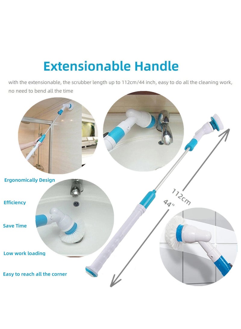 Electric Spin Scrubber Cordless Chargeable Bathroom Cleaner with Extension Handle Adaptive Brush for Tub Tile Floor Wall - Image 5