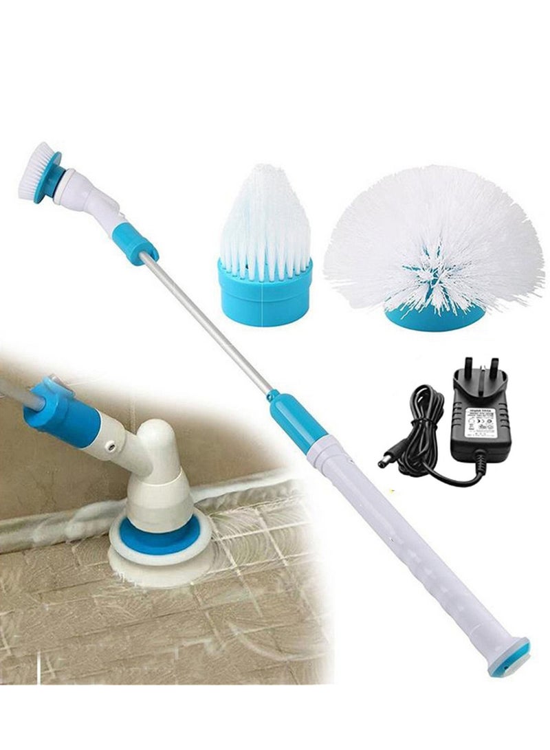 Electric Spin Scrubber Cordless Chargeable Bathroom Cleaner with Extension Handle Adaptive Brush for Tub Tile Floor Wall - Image 1
