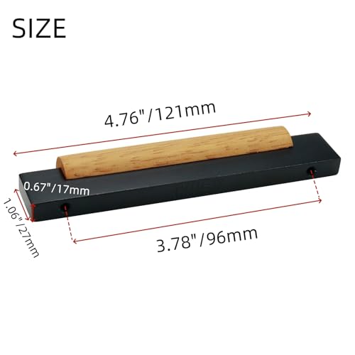 Mcredy Cabinet Handles 8 Pcs Black Wooden T Bar Drawer Pulls for Closet Wardrobe Kitchen Drawer Dresser Hardware, 3.78" Hole Distance - Image 3