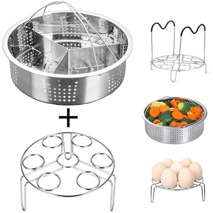Tazweeq Stainless Steel Steamer Basket Rack Trio Pressure Cooking Separator Set Food Grade  Durable Efficient Steam Circulation EasyClean Design MultiPurpose Use Fit For 787 Pressure Cooker - Image 5
