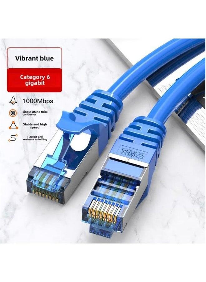 Generic Gigabit Six Types Of Network Cable Finished Jumper Computer Twisted Pair Router Switch Connection Line Manufacturers Wholesale-Color:Blue Category 6 【gigabit Cable】 Thick Core-Line Length:10 M  - Image 1