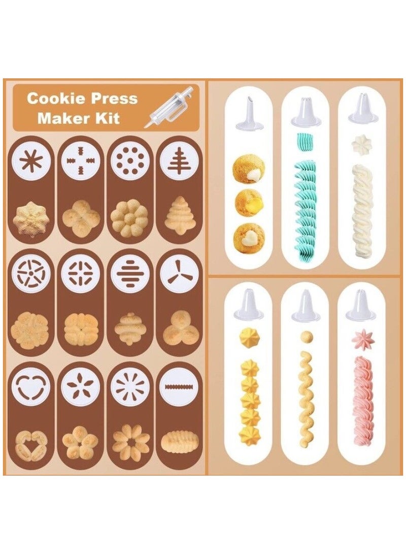 مجموعة أدوات تزيين البسكويت وتزيين الكيك مكونة من 18 قطعة من مجموعة مطبخ الخبز لتشكيل البسكويت - Image 2