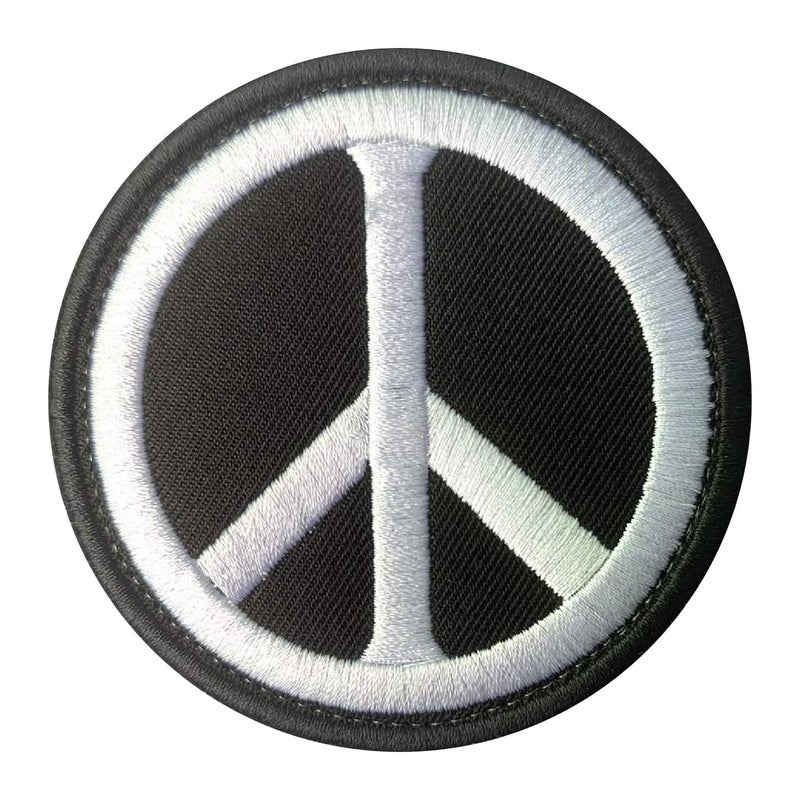 BASBOOSA BASBOOSA Peace Symbol Embroidery Patches for Clothes Jackets Rider Bag Hat SWE on Patches 3 x 3 Inches 