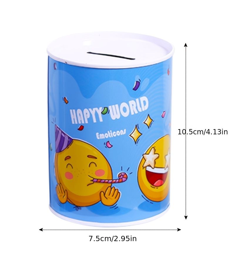 علبة نقود على شكل وجه كرتوني كawaii، حصالة معدنية محكمة الإغلاق إبداعية بحجم 2.95x3.94 بوصة، ديكور منزلي، هدية عيد ميلاد - Image 2